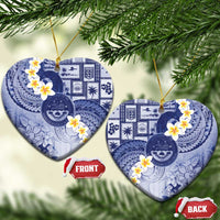 Federated States Of Micronesia Christmas Ceramic Ornament Retro Style Dark Version - Polynesian Pride