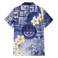 Federated States Of Micronesia Christmas Family Matching Off Shoulder Short Dress and Hawaiian Shirt Retro Style Dark Version - Polynesian Pride