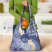 Federated States Of Micronesia Christmas Grocery Bag Retro Style Dark Version - Polynesian Pride