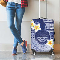 Federated States Of Micronesia Christmas Luggage Cover Retro Style Dark Version - Polynesian Pride