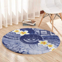 Federated States Of Micronesia Christmas Round Carpet Retro Style Dark Version - Polynesian Pride