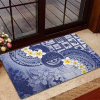 Federated States Of Micronesia Christmas Rubber Doormat Retro Style Dark Version - Polynesian Pride