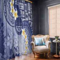 Federated States Of Micronesia Christmas Window Curtain Retro Style Dark Version - Polynesian Pride