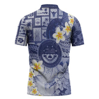 Federated States Of Micronesia Christmas Zipper Polo Shirt Retro Style Dark Version LT05 - Polynesian Pride
