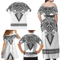 Personalised Melanesian Brotherhood Family Matching Off Shoulder Maxi Dress and Hawaiian Shirt With Tribal Pattern - Polynesian Pride
