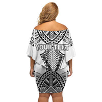 Personalised Melanesian Brotherhood Family Matching Off Shoulder Short Dress and Hawaiian Shirt With Tribal Pattern - Polynesian Pride