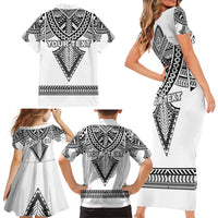 Personalised Melanesian Brotherhood Family Matching Short Sleeve Bodycon Dress and Hawaiian Shirt With Tribal Pattern - Polynesian Pride