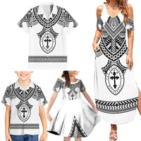 Personalised Melanesian Brotherhood Family Matching Summer Maxi Dress and Hawaiian Shirt With Tribal Pattern - Polynesian Pride