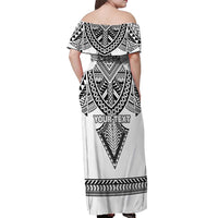 Personalised Melanesian Brotherhood Off Shoulder Maxi Dress With Tribal Pattern LT05 - Polynesian Pride