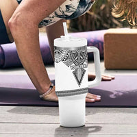 Personalised Melanesian Brotherhood Tumbler With Handle With Tribal Pattern - Polynesian Pride