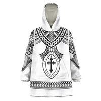 Personalised Melanesian Brotherhood Wearable Blanket Hoodie With Tribal Pattern - Polynesian Pride