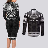 Personalised Melanesian Brotherhood Couples Matching Long Sleeve Bodycon Dress and Long Sleeve Button Shirt Ministry Faith And Mission - Polynesian Pride