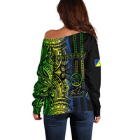 Custom Vanuatu Malampa Off Shoulder Sweater Polynesian Tribal LT6 - Polynesian Pride