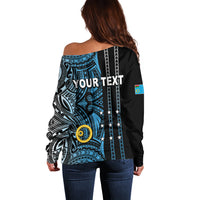 Custom Vanuatu Sanma Off Shoulder Sweater Polynesian Tribal LT6 - Polynesian Pride