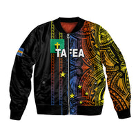 Custom Vanuatu Tafea Sleeve Zip Bomber Jacket Polynesian Tribal LT6 Unisex Black - Polynesian Pride