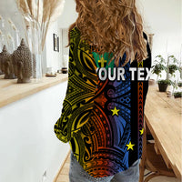 Custom Vanuatu Tafea Women Casual Shirt Polynesian Tribal LT6 - Polynesian Pride