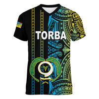 Custom Vanuatu Torba Women V Neck T Shirt Polynesian Tribal LT6 Female Black - Polynesian Pride
