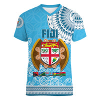Fiji Women V Neck T Shirt Melanesian Festival 2023 LT6 Female Blue - Polynesian Pride
