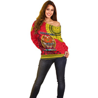 Papua New Guinea Off Shoulder Sweater Melanesian Festival 2023 LT6 - Polynesian Pride