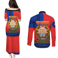 New Caledonia Couples Matching Puletasi Dress and Long Sleeve Button Shirts Melanesian Festival 2023 LT6 - Polynesian Pride