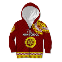 Tonga School Tonga High School Kid Hoodie Tribal Pattern LT6 Zip Hoodie Maroon - Polynesian Pride