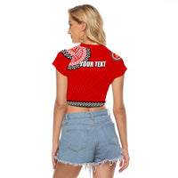 Tonga School Kolisi Tonga Raglan Cropped T Shirt Tribal Pattern LT6 - Polynesian Pride