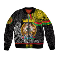 Vanuatu Bomber Jacket Melanesian Festival LT6 Unisex Black - Polynesian Pride