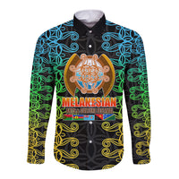 Melanesian Festival 2023 Long Sleeve Button Shirt Tribal Patterns LT6 Unisex Black - Polynesian Pride