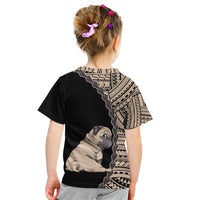 Custom Pug Dog Kid T Shirt With Polynesian Tribal Tattoo LT6 - Polynesian Pride