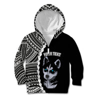 Custom Husky Dog Kid Hoodie With Polynesian Tribal Tattoo LT6 - Polynesian Pride