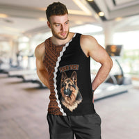 Custom German Shepherd Dog Men Tank Top With Polynesian Tribal Tattoo LT6 - Polynesian Pride