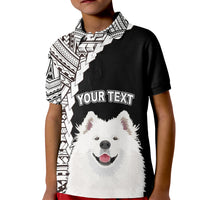 Custom Samoyed Dog Kid Polo Shirt With Polynesian Tribal Tattoo LT6 Kid Black - Polynesian Pride
