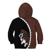 Custom Boxer Dog Kid Hoodie With Polynesian Tribal Tattoo LT6 - Polynesian Pride