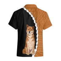Custom Shiba Inu Dog Hawaiian Shirt With Polynesian Tribal Tattoo LT6 - Polynesian Pride