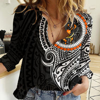 Polynesian Dachshund Dog Women Casual Shirt Dog In My Heart LT6 Female Black - Polynesian Pride