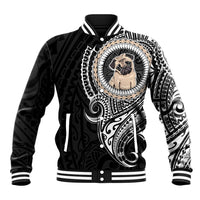 Polynesian Pug Dog Baseball Jacket Dog In My Heart LT6 Unisex Black - Polynesian Pride