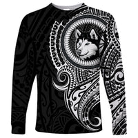 Polynesian Husky Dog Long Sleeve Shirt Dog In My Heart LT6 Unisex Black - Polynesian Pride
