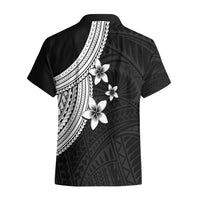 Polynesian Hawaiian Shirt With Plumeria Flower White LT6 - Polynesian Pride