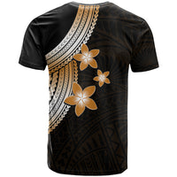 Polynesian T Shirt With Plumeria Flower Gold LT6 - Polynesian Pride