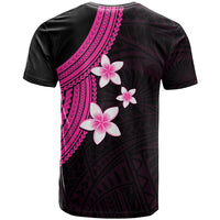 Polynesian T Shirt With Plumeria Flower Pink LT6 - Polynesian Pride