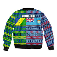 (Custom Personalised) Fiji Malampa Bomber Jacket Tribal Patterns LT6 - Polynesian Pride