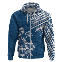 Hawaii Summer Hoodie Mix Polynesian Dark Blue LT6 Zip Hoodie Blue - Polynesian Pride