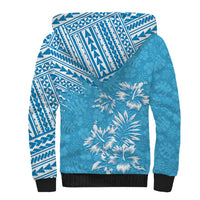Hawaii Summer Sherpa Hoodie Mix Polynesian Light Blue LT6 - Polynesian Pride