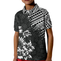 Hawaii Summer Kid Polo Shirt Mix Polynesian Black LT6 Kid Black - Polynesian Pride