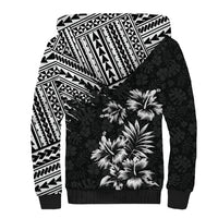 Hawaii Summer Sherpa Hoodie Mix Polynesian Black LT6 - Polynesian Pride