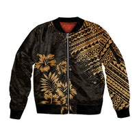 Hawaii Summer Sleeve Zip Bomber Jacket Mix Polynesian Gold LT6 Unisex Gold - Polynesian Pride