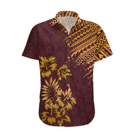Hawaii Summer Couples Matching Outfits Combo Long Sleeve Dress Mix Polynesian Brown LT6 - Polynesian Pride