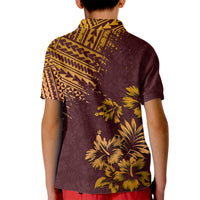 Hawaii Summer Kid Polo Shirt Mix Polynesian Brown LT6 - Polynesian Pride