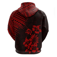 Hawaii Summer Hoodie Mix Polynesian Black Red LT6 - Polynesian Pride