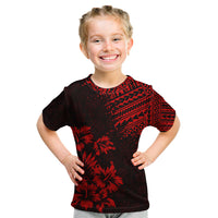 Hawaii Summer Kid T Shirt Mix Polynesian Black-Red LT6 Red - Polynesian Pride